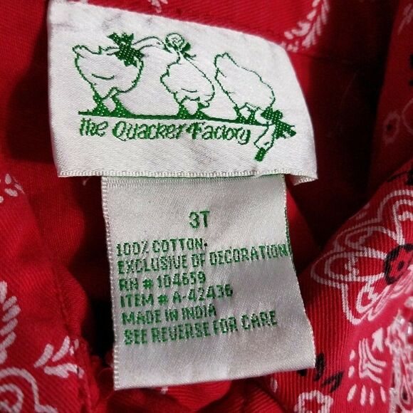 Quacker Factory Jacket Toddler 3T Red Bandana Button Up Pocket Back To School - Picture 6 of 7